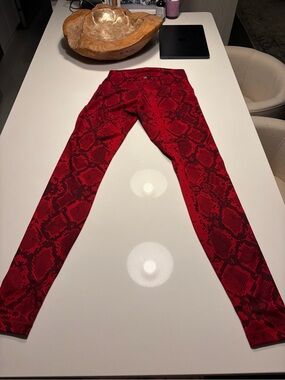 lululemon athletica Red Snake-Print Leggings